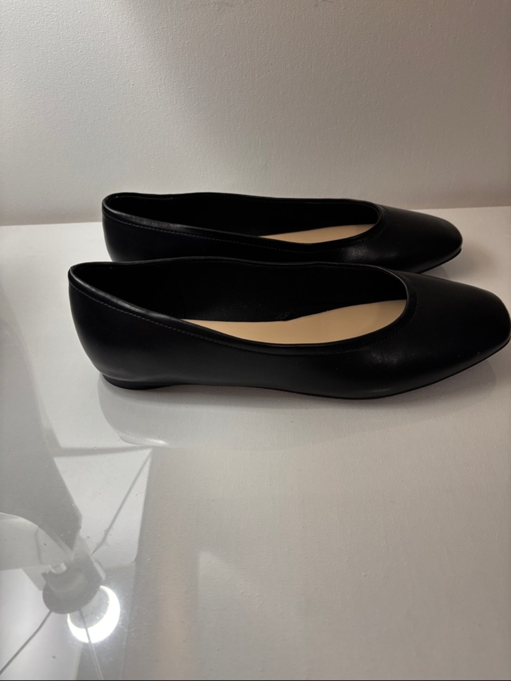 Marc Fisher Black Square-Toe Ballet Flats - Picture 3 of 6